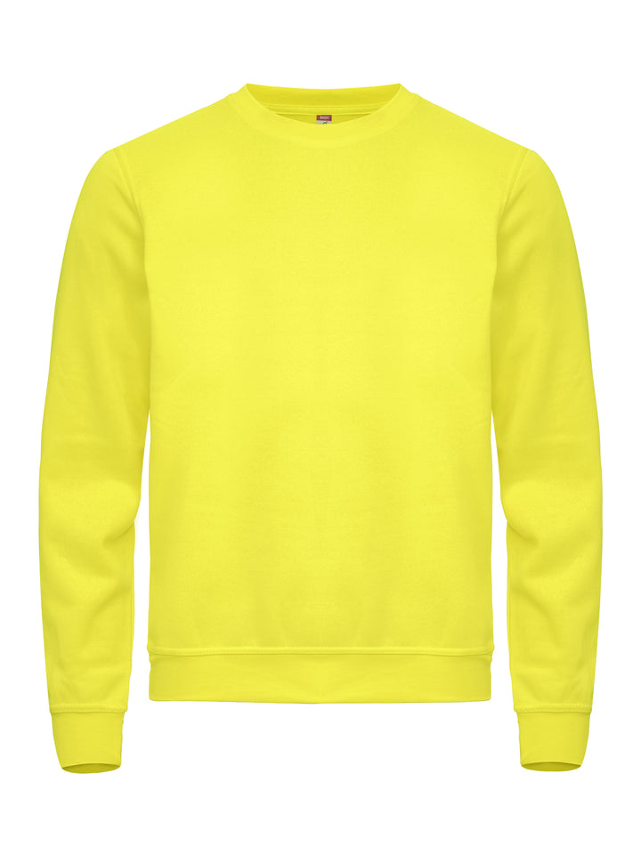 Collegegenser Clique Basic Roundneck Unisex – uten trykk – Synlighetsgul