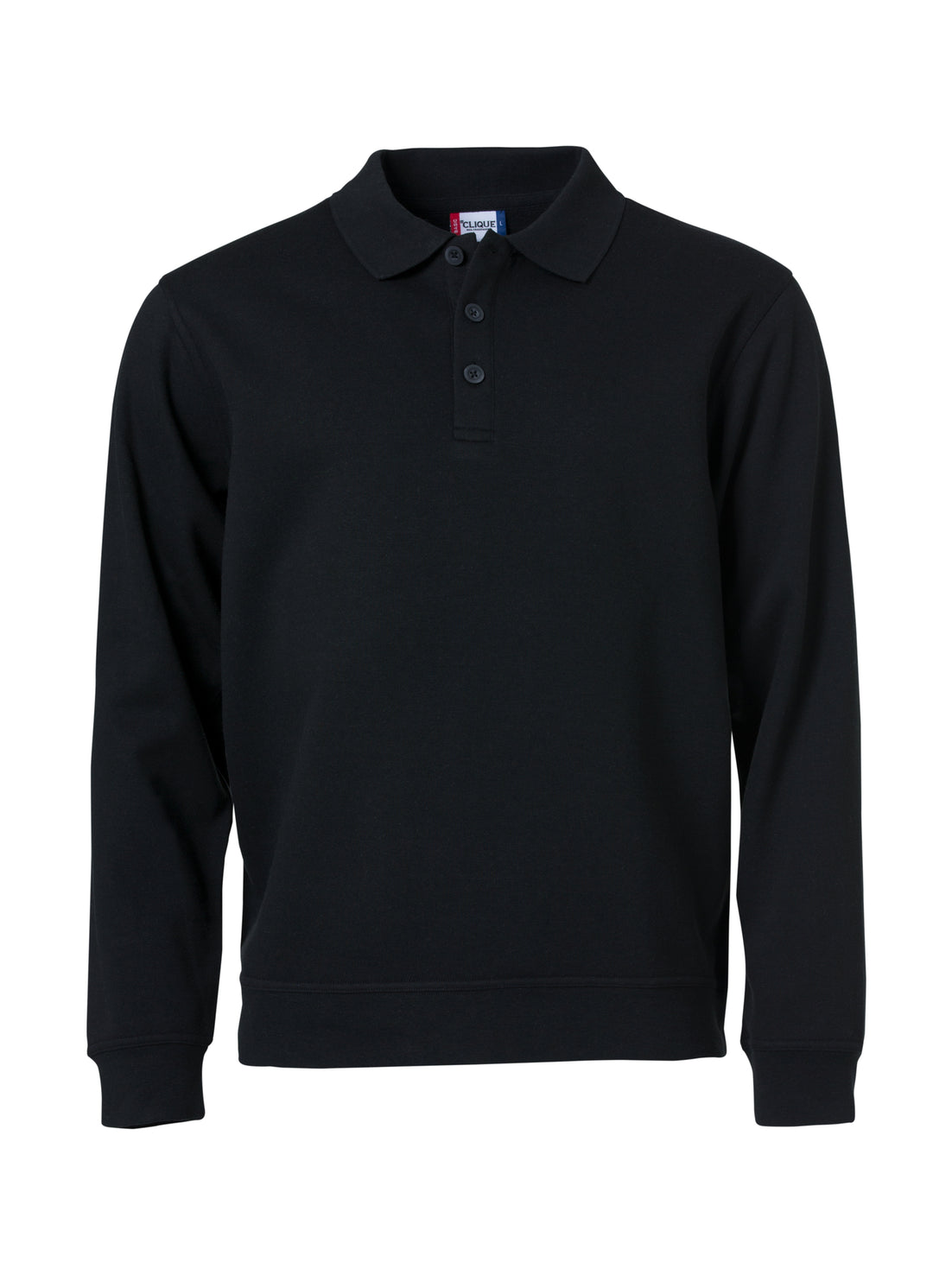 Collegegenser Clique Basic Polo Sweater Herre – uten trykk – Sort