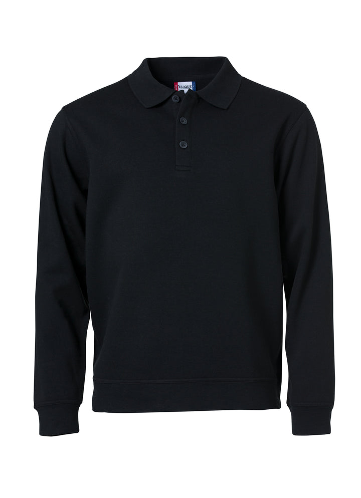 Collegegenser Clique Basic Polo Sweater Herre – uten trykk – Sort