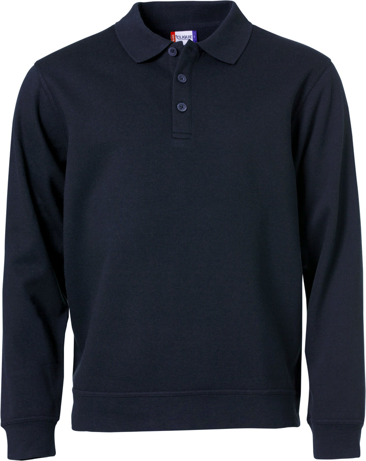 Collegegenser Clique Basic Polo Sweater Herre – uten trykk – Marineblå