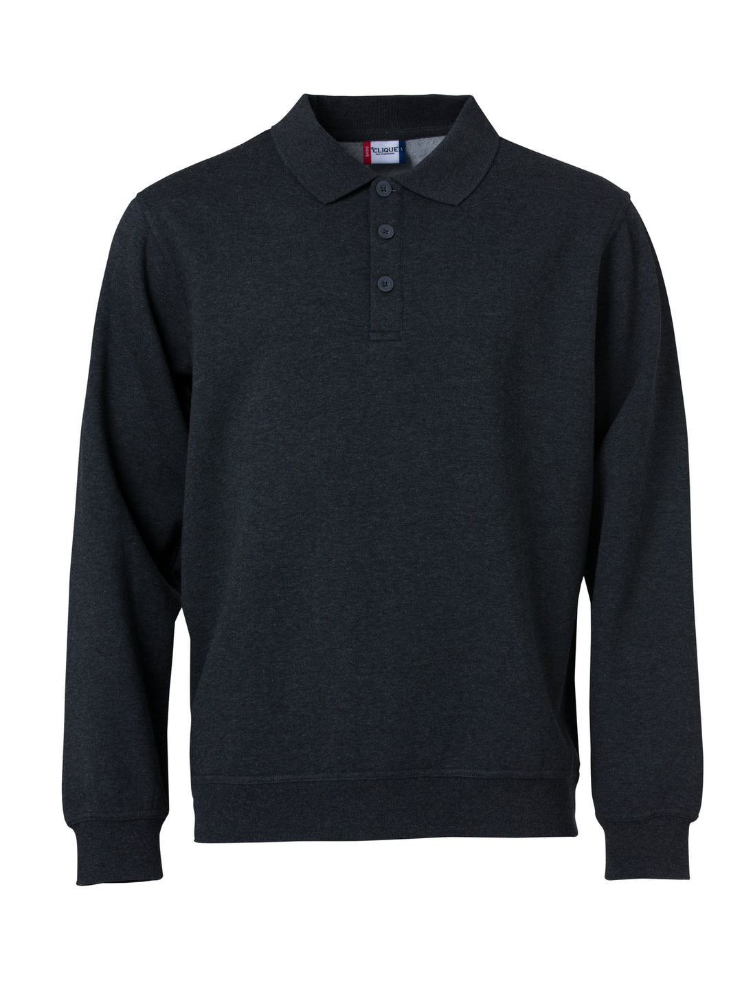 Collegegenser Clique Basic Polo Sweater Herre – uten trykk – Antrasittmelert