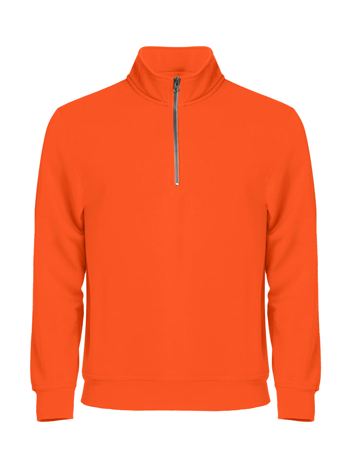 Collegegenser Clique Basic Half Zip Herre – uten trykk – Synlighetsoransje