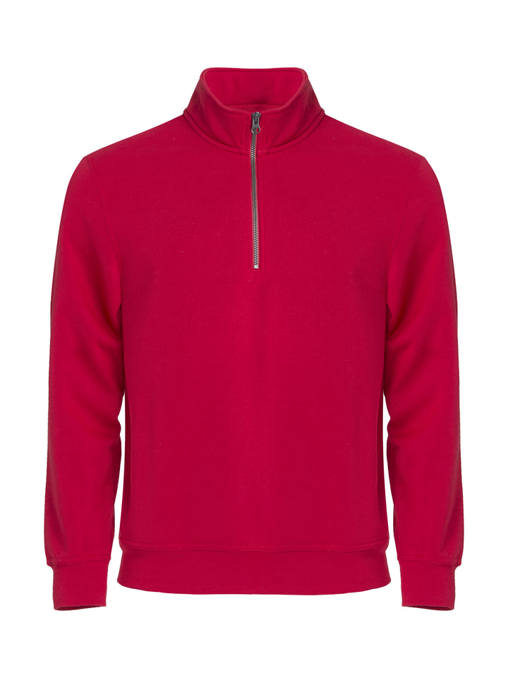 Collegegenser Clique Basic Half Zip Herre – uten trykk – Rød