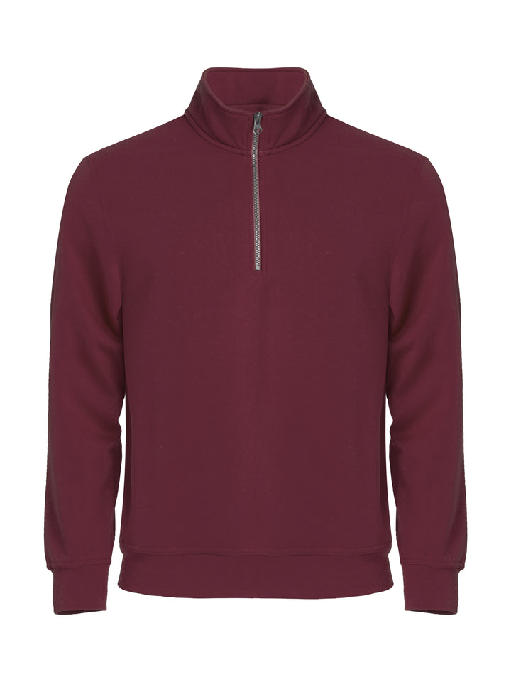 Collegegenser Clique Basic Half Zip Herre – uten trykk – Burgunder