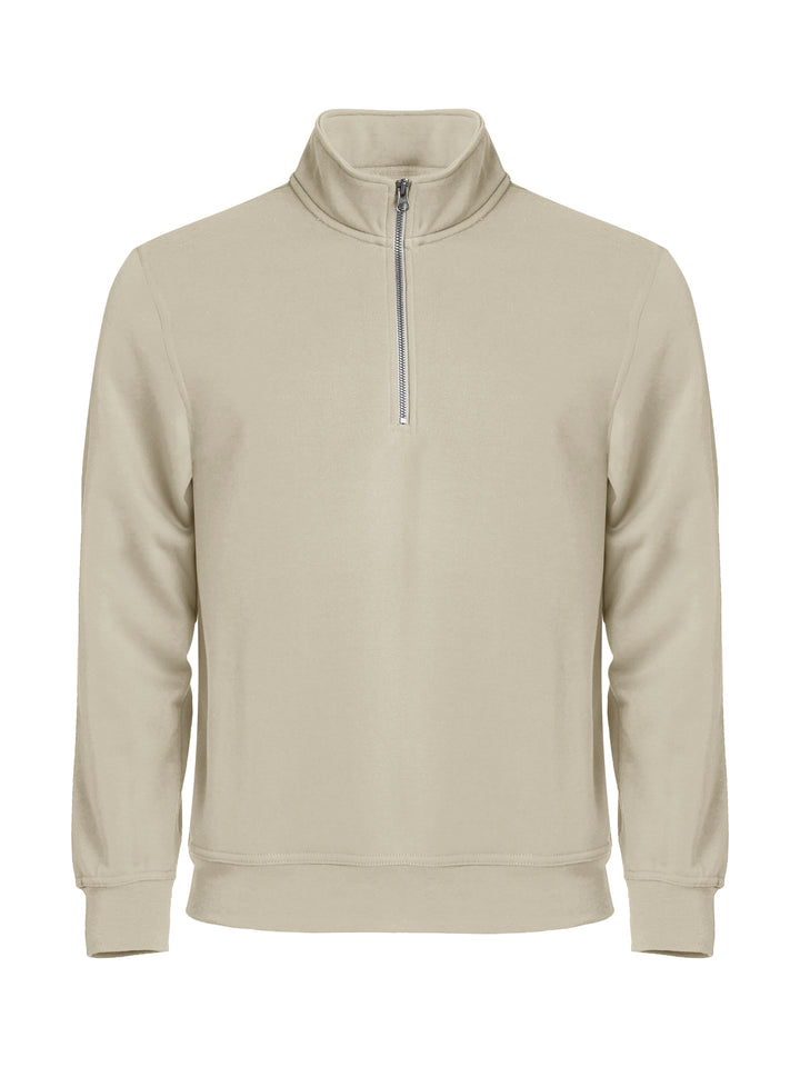 Collegegenser Clique Basic Half Zip Herre – uten trykk – Lys khaki