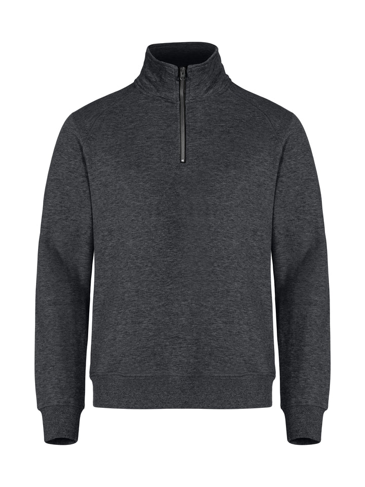 Collegegenser Clique Basic Half Zip Herre – uten trykk – Antrasittmelert