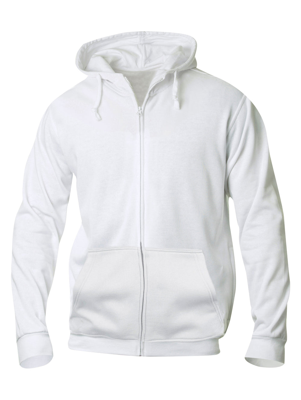 Hettejakke Clique Basic Hoody Full Zip Herre – uten trykk – Hvit