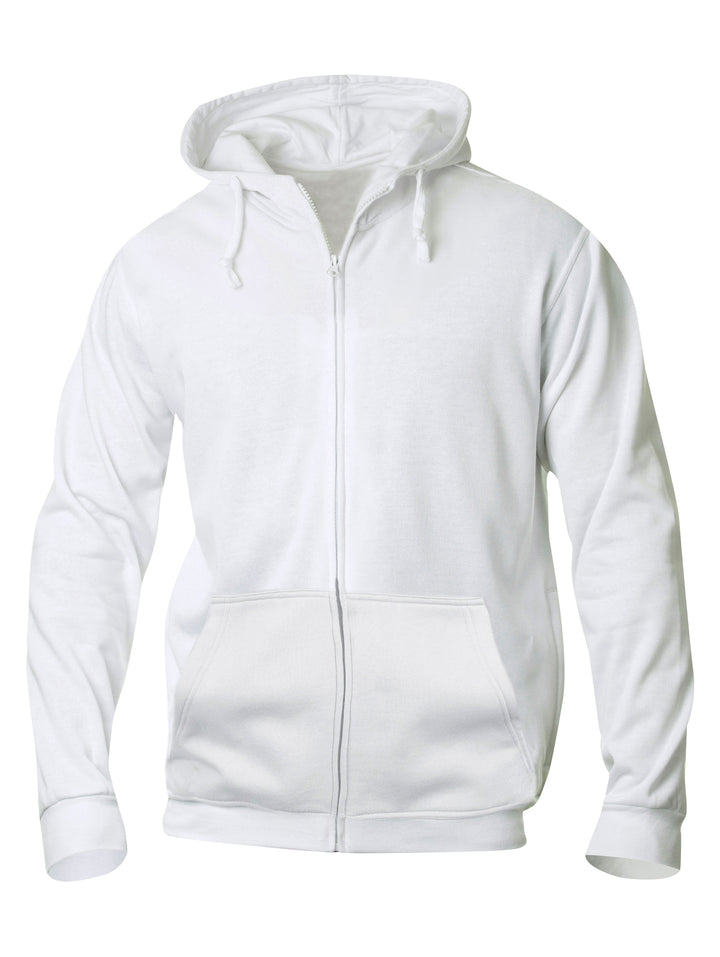 Hettejakke Clique Basic Hoody Full Zip Herre – uten trykk – Hvit