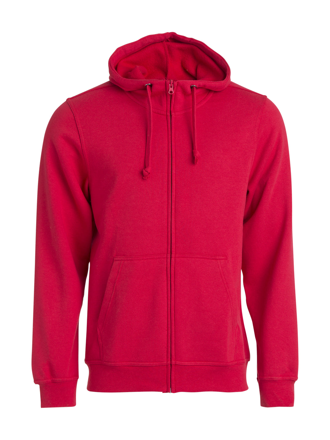 Hettejakke Clique Basic Hoody Full Zip Herre – uten trykk – Rød