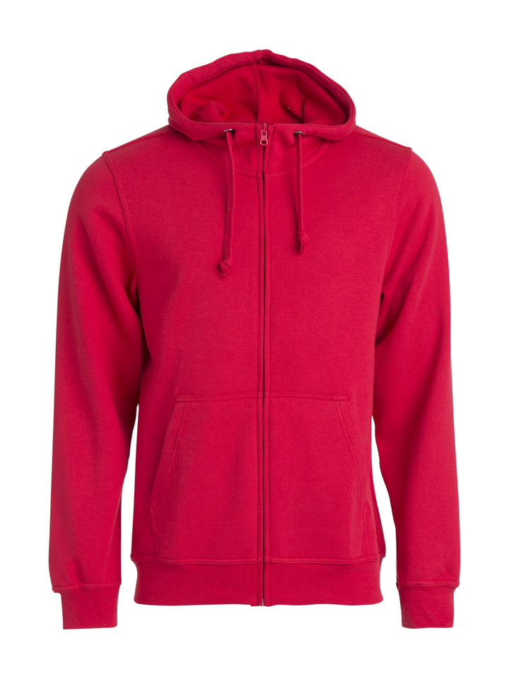 Hettejakke Clique Basic Hoody Full Zip Herre – uten trykk – Rød