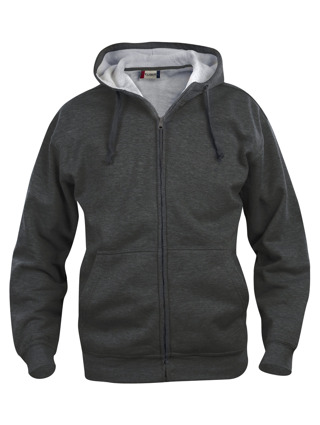 Hettejakke Clique Basic Hoody Full Zip Herre – uten trykk – Antrasittmelert
