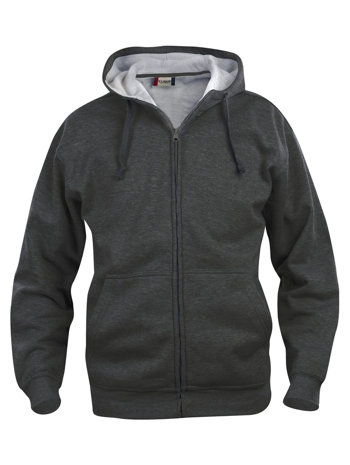 Hettejakke Clique Basic Hoody Full Zip Herre – uten trykk – Antrasittmelert