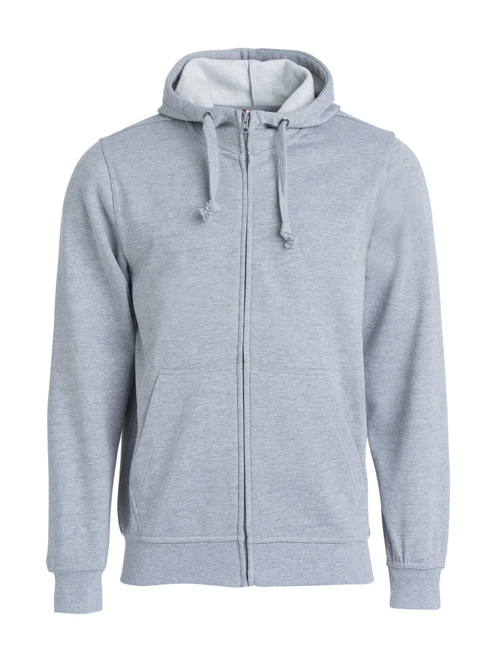 Hettejakke Clique Basic Hoody Full Zip Herre – uten trykk – Gråmelert