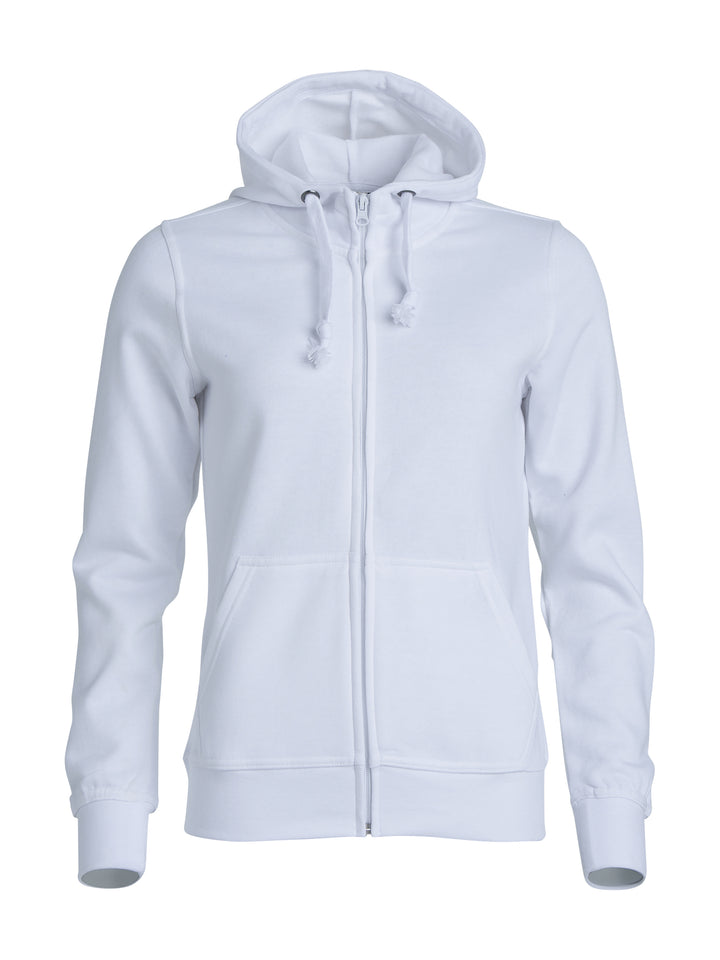 Hettejakke Clique Basic Hoody Full Zip Dame – uten trykk – Hvit