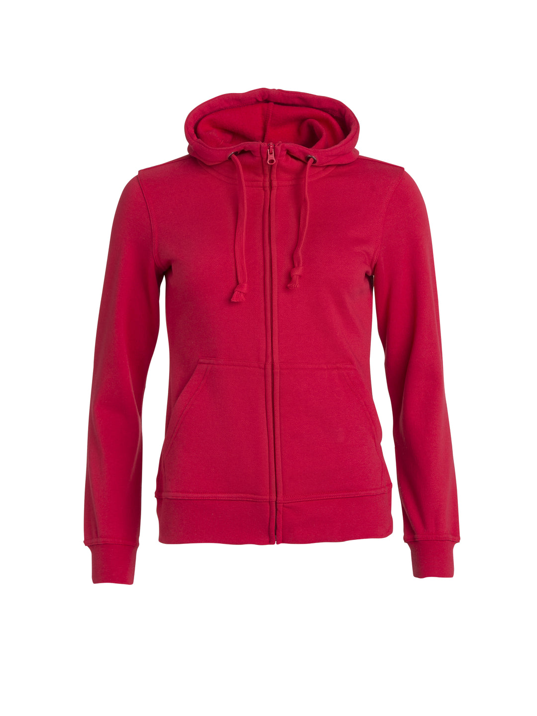 Hettejakke Clique Basic Hoody Full Zip Dame – uten trykk – Rød
