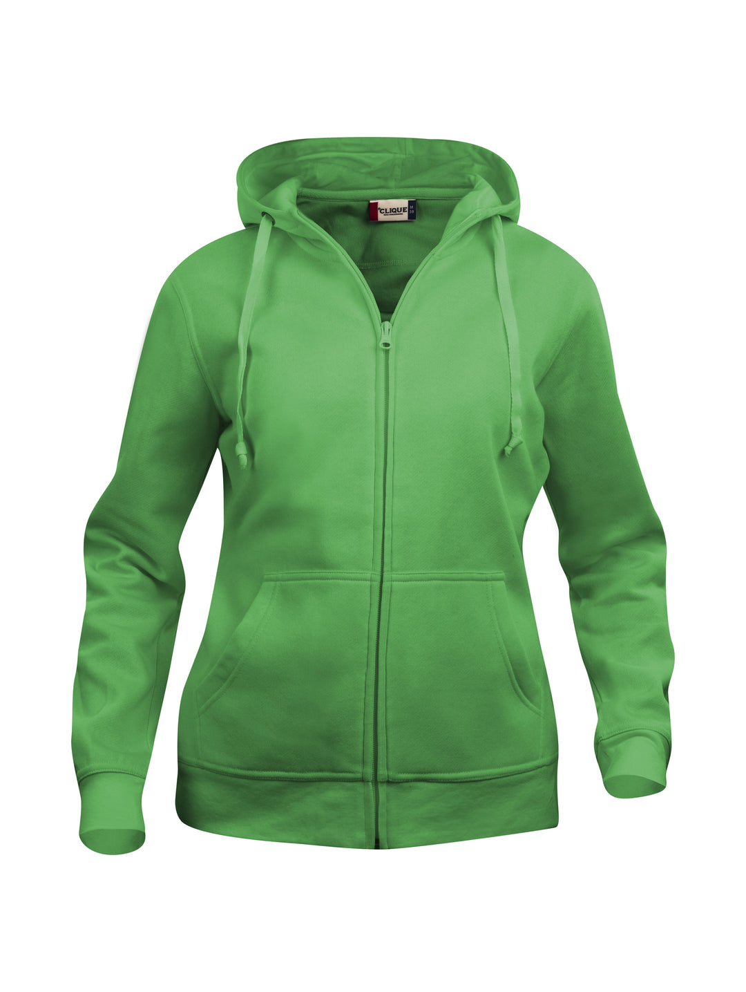 Hettejakke Clique Basic Hoody Full Zip Dame – uten trykk – Eplegrønn