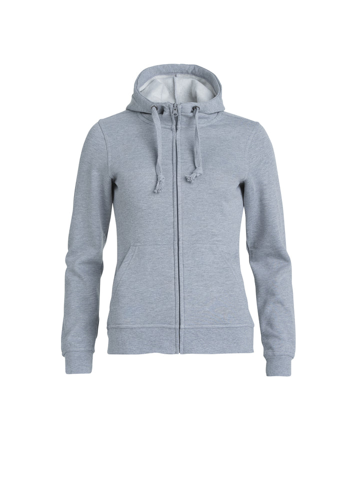 Hettejakke Clique Basic Hoody Full Zip Dame – uten trykk – Gråmelert
