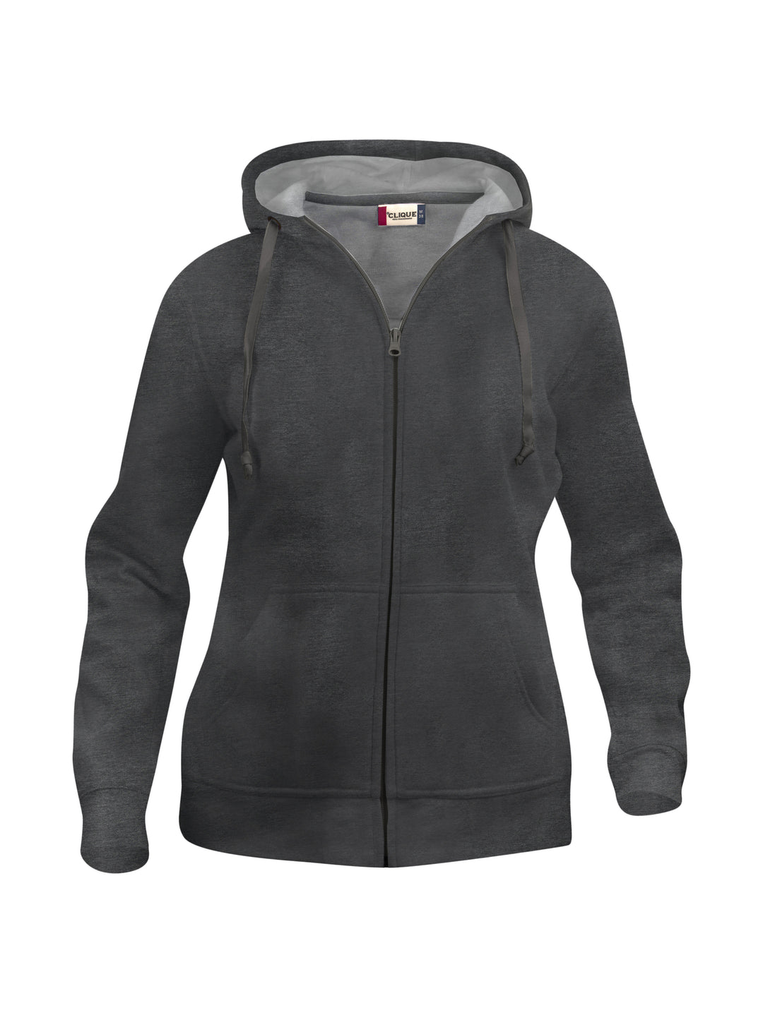 Hettejakke Clique Basic Hoody Full Zip Dame – uten trykk – Antrasittmelert