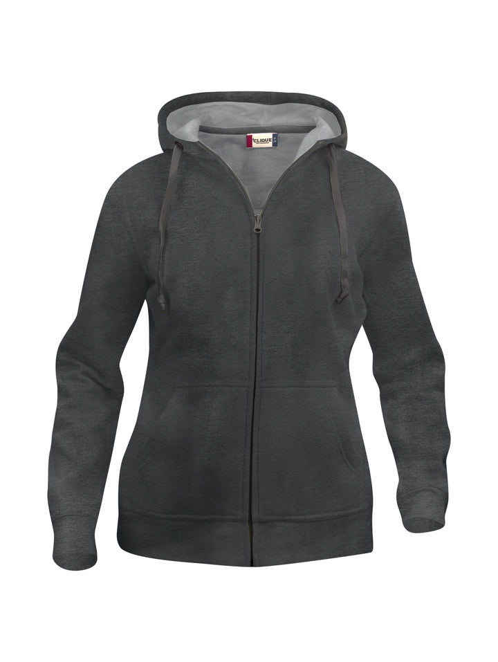 Hettejakke Clique Basic Hoody Full Zip Dame – uten trykk – Antrasittmelert